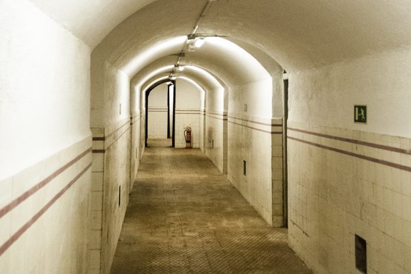 Inside the bunker.