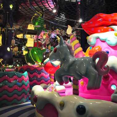 The &#8220;sweets-go-round&#8221; looking into the Milk Stand.