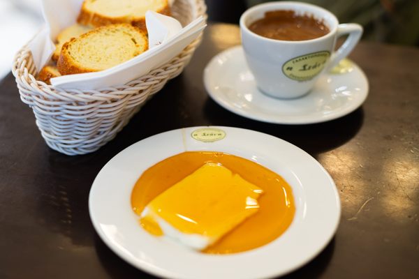 Sheep’s milk cheese gets drenched in honey.