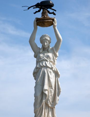 The boll weevil monument is a grand celebration of a tiny critter.