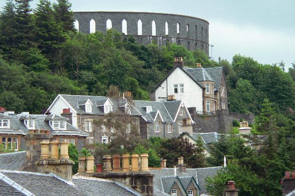 The tower dominates the town’s skyline.
