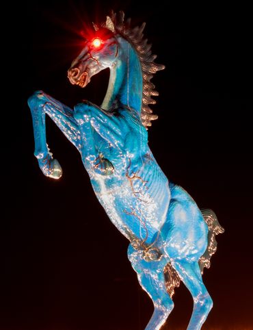 "Blucifer," in his gleaming glory.