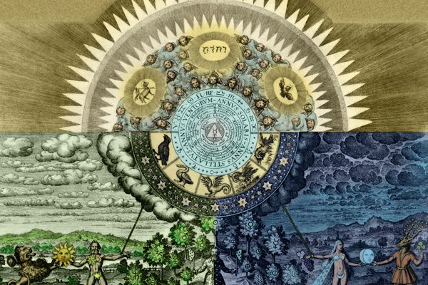 This 1618 engraving by Matthaeus Merian the Elder depicts the alchemical universe with the Philosopher’s Stone at its center.