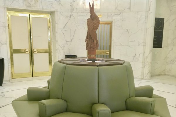New furniture in the old entrance area.
