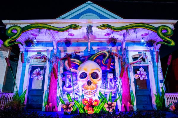 The first house float in the Krewe of Red Beans’ Hire a Mardi Artist program is “The Night Tripper.” 