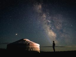 Central Asia yurt night stars