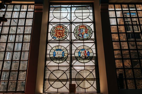 The stained glass.