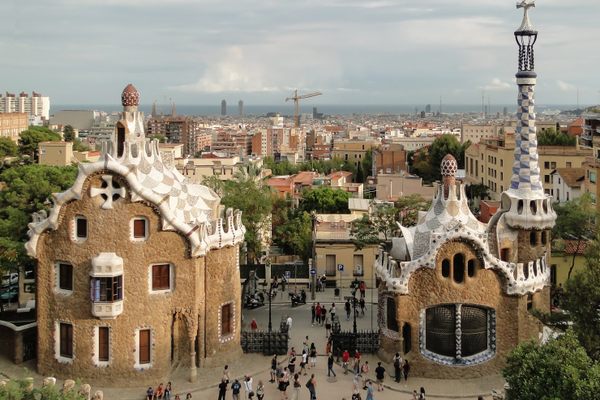 Houses inside Park Güell designed by Gaudí