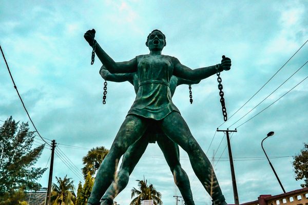 This colossal freedom statue stands in front of Nigeria’s Badagry Heritage Museum in Lagos State. Badgery, a small town near Nigeria’s border with Benin, was the site of a large slave port.