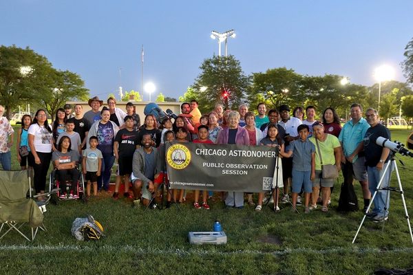 Taken at West Lawn Park, near Chicago’s Midway International Airport, this photo shows one of the city’s many “Astronomer Joe” fan bases. 